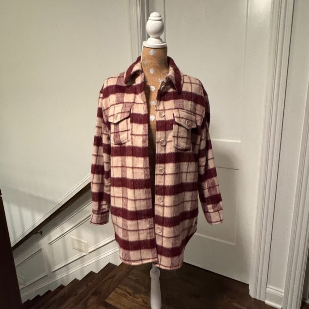 Every Maroon plaid shacket